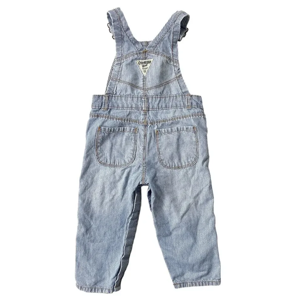 OshKosh Overalls 18M‎ Kid Boy Girl Engineer Stripe Blue